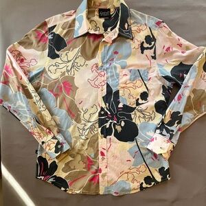 Scott Langton Sporting Tailor Mens Multicolor Floral Button Down Shirt XL